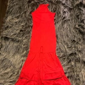 Luscious Red Rayon Jumpsuit